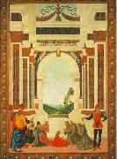 PERUGINO, Pietro The Miracles of San Bernardino-The Healing of a Young oil painting on canvas